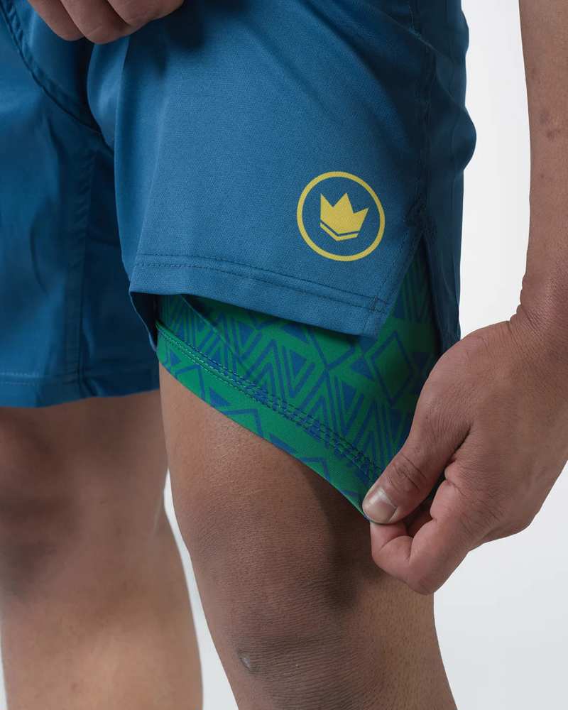 Kingz hybrid Mi-K grappling Shorts-blue